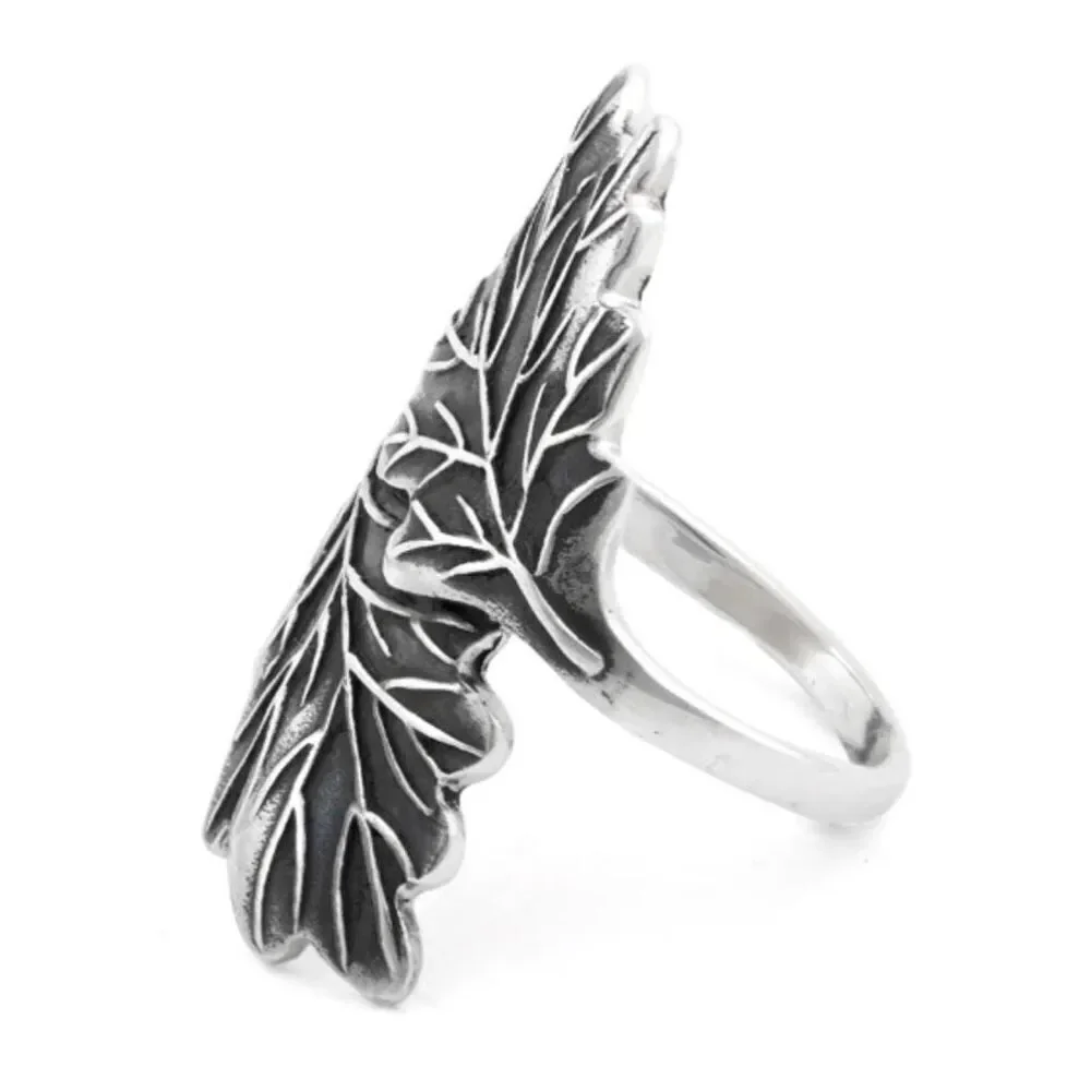 Sterling Silver Oak Leaf Ring – Nature Fall Elegance New